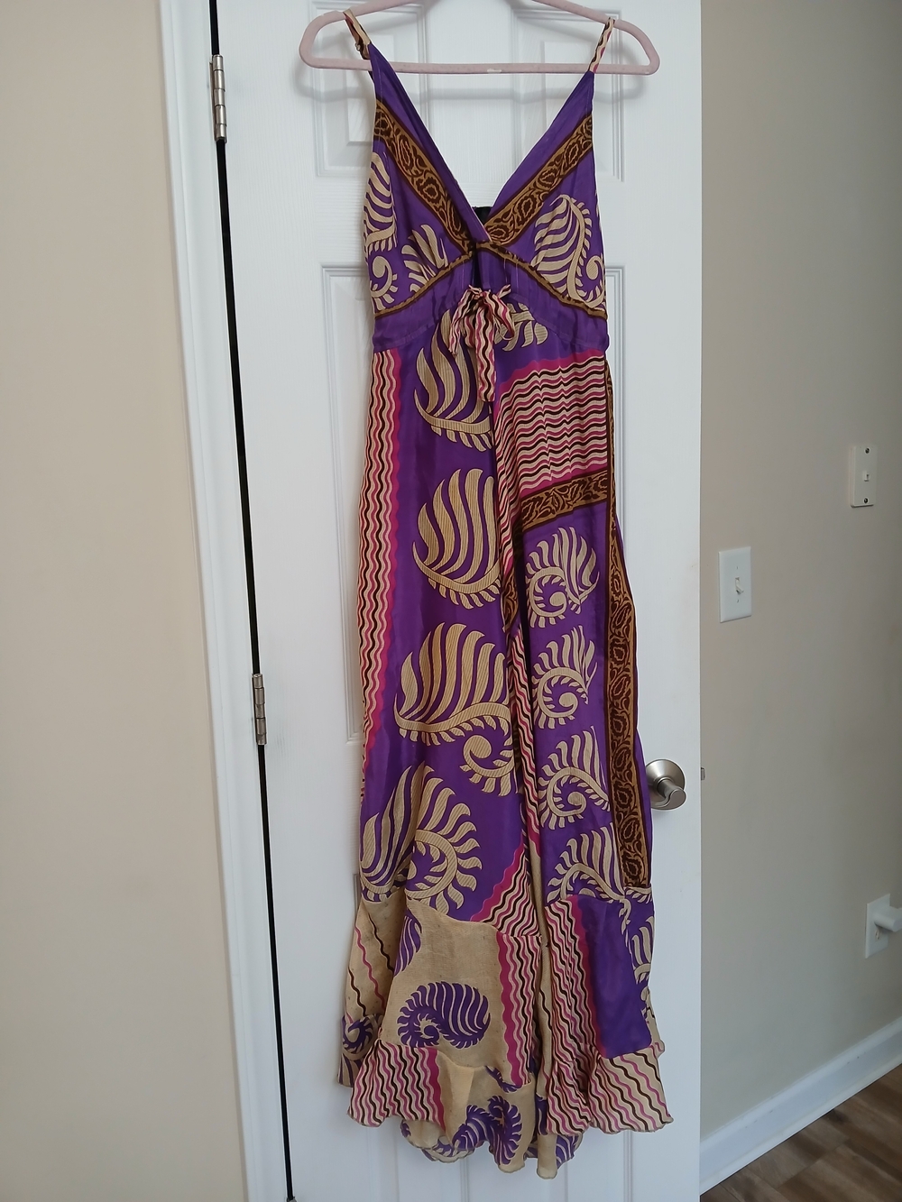 Tea Collection Purple and Gold Boho Maxi Dress